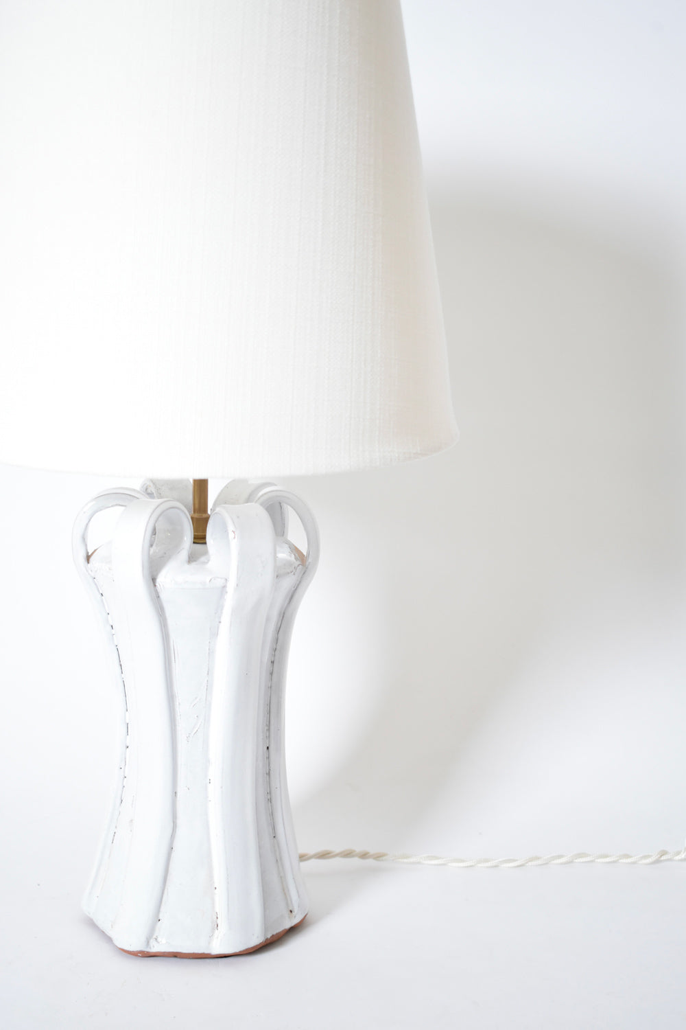 "Kasaï" Henry white ceramic lamp 25cm, Barracuda Edition.