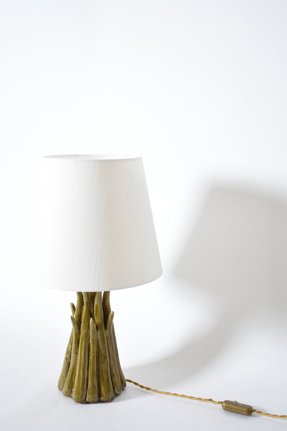 "Pico" 25cm beige ceramic lamp, Barracuda edition.