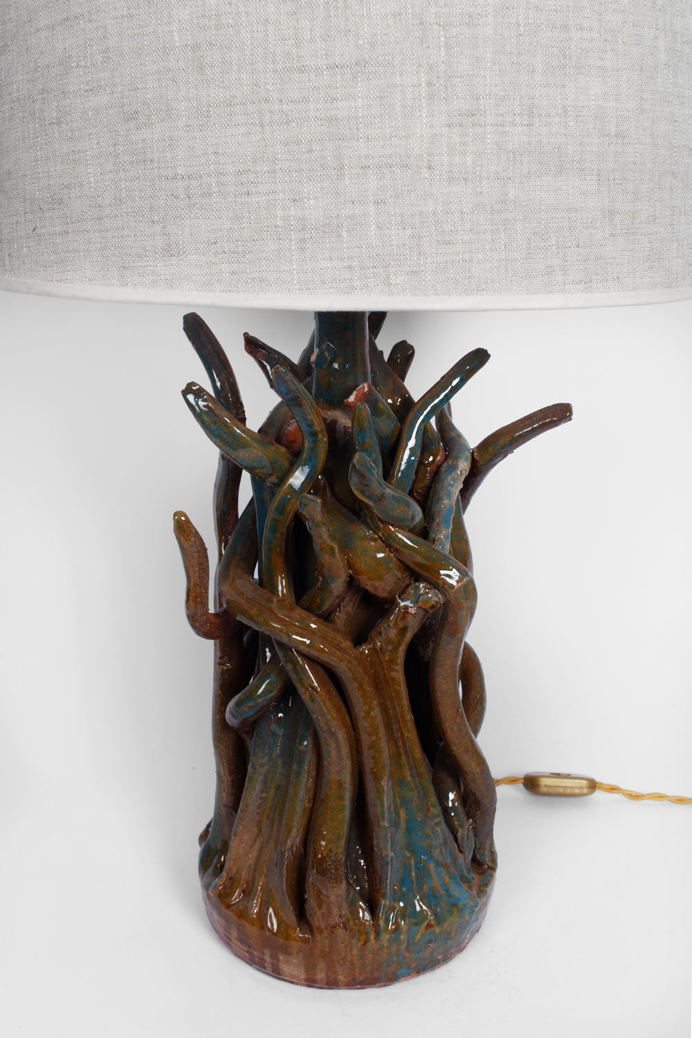 "Gizeh" glazed terracota lamp, Barracuda edition.