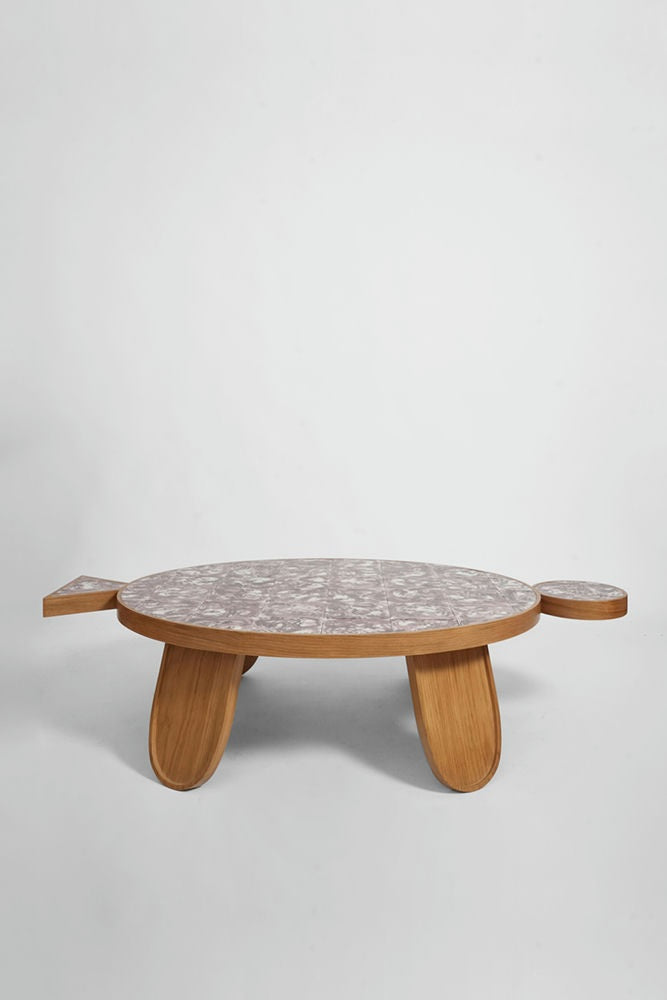 "Galapagos" 140cm oak and tiles table, Barracuda Edition.