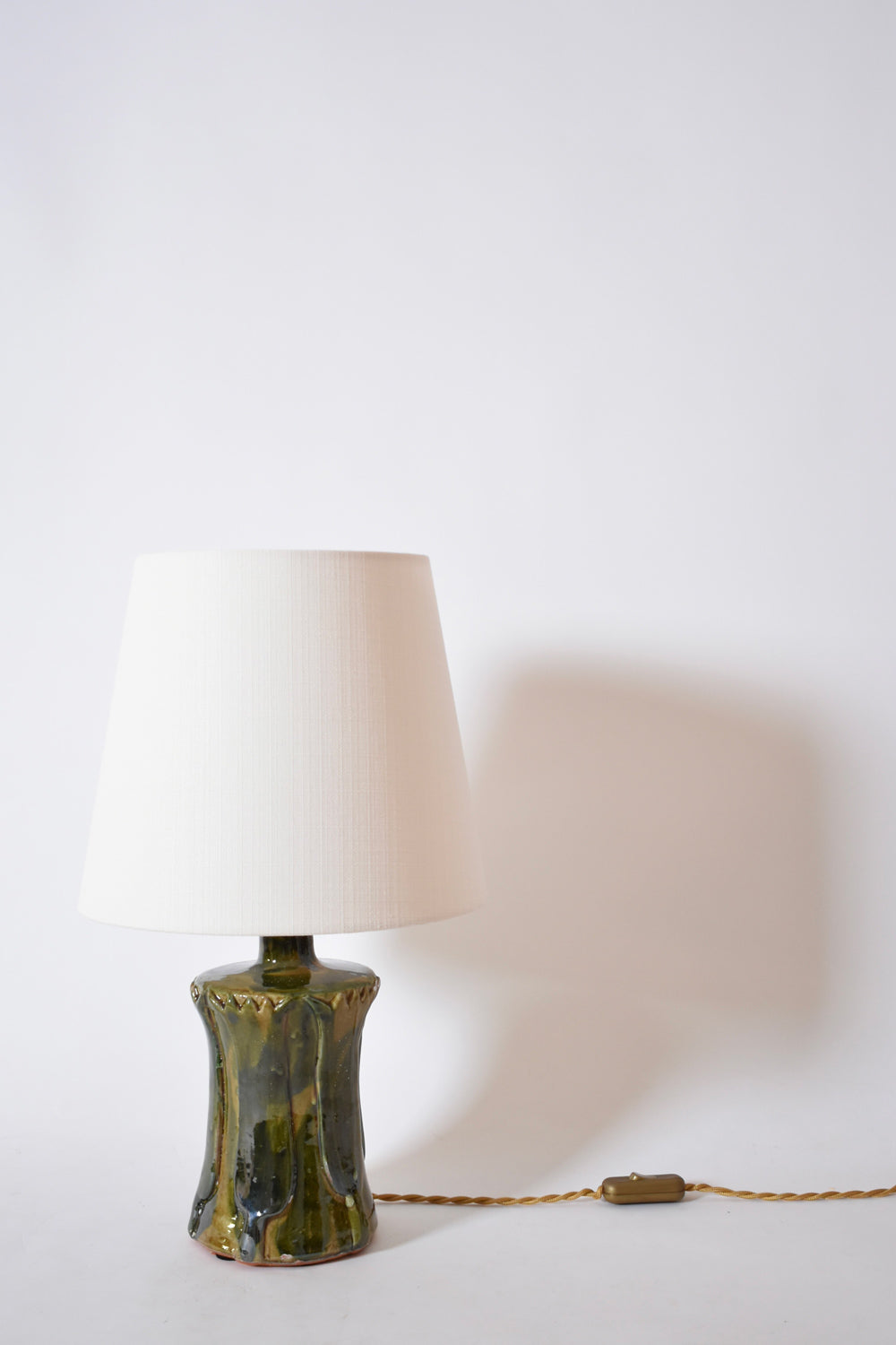 "Kasaï" Nilo beige blue green ceramic lamp 25cm, Barracuda Edition.