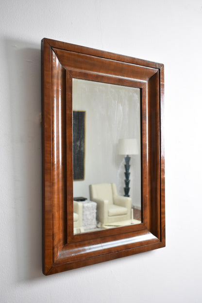 Mahogany rectangular mirror, 1940s.