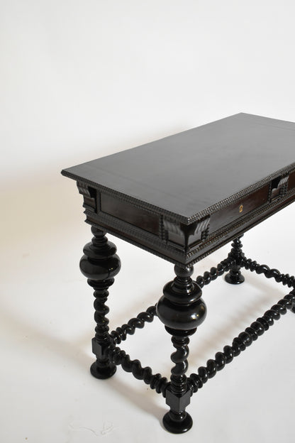 Turned wood dark rosewood table, XIXth c.