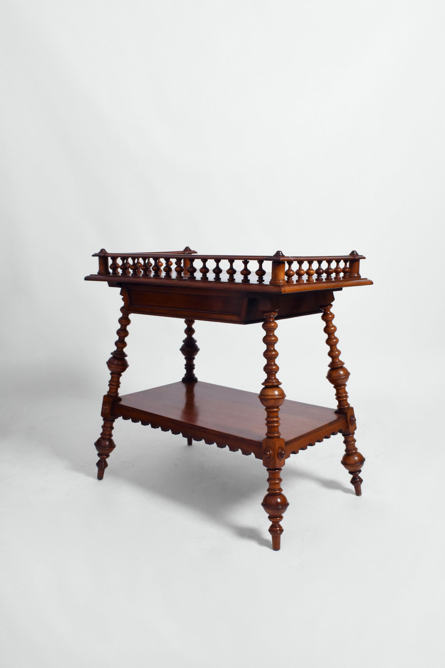 Turned wood english console, 19th c.