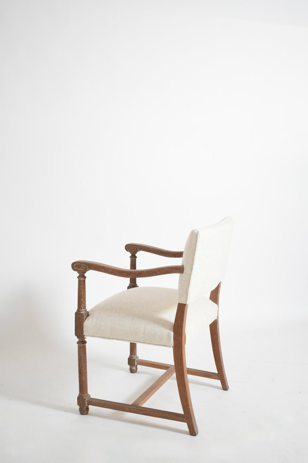 Pair of cerused oak armchairs, 1940s.