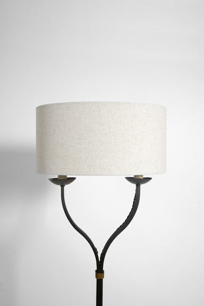 Wrought iron floor lamp with oval lampshade, 1960s.