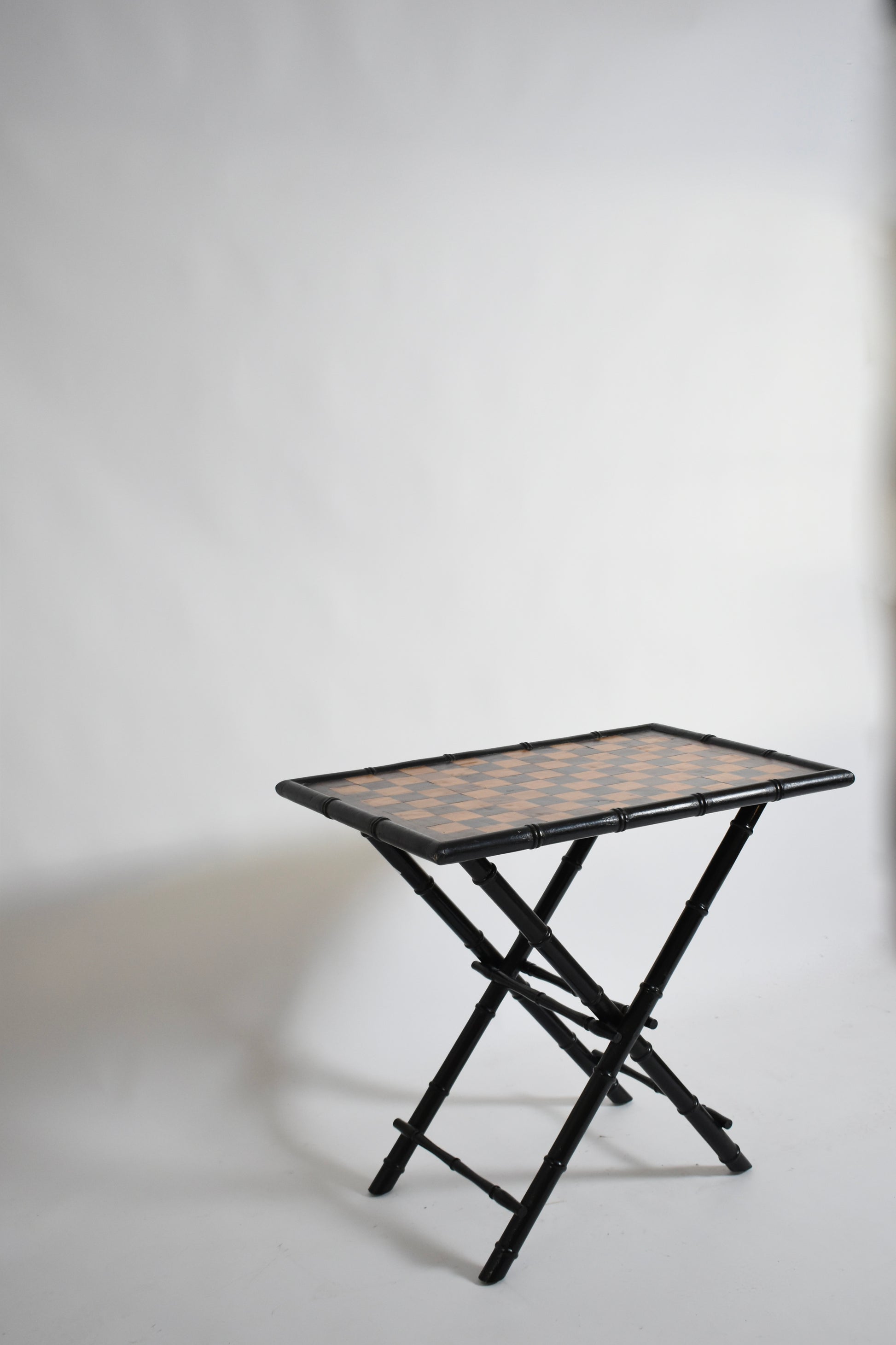 Ebonised wood faux bamboo table, 1960s.