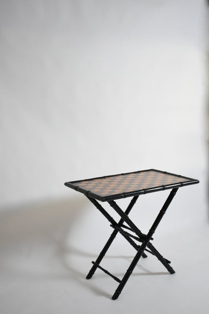 Ebonised wood faux bamboo table, 1960s.