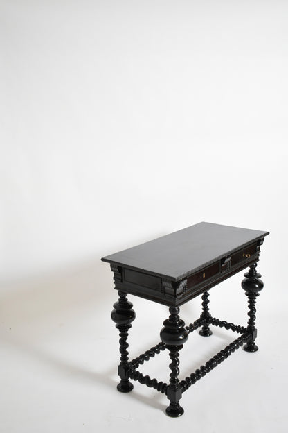 Turned wood dark rosewood table, XIXth c.