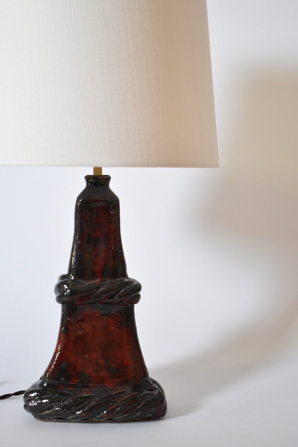 "Arrabida" rope 33cm red and blue table lamp, Barracuda Edition.