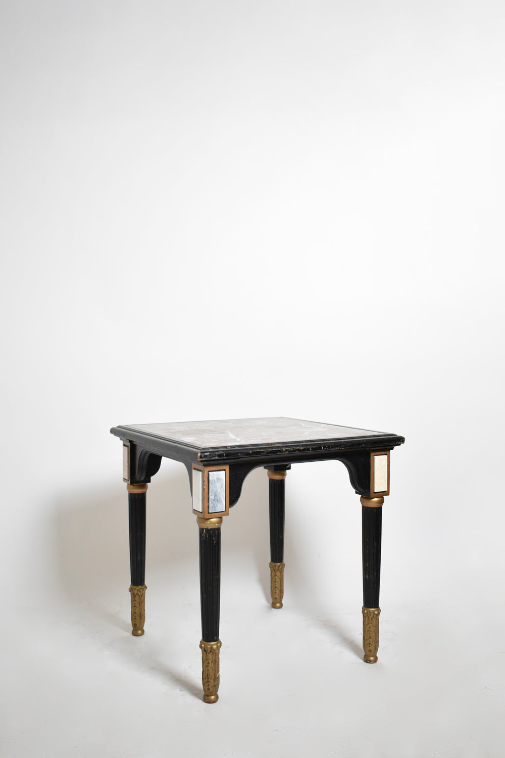 Louis XVI style ebonised pedestal table, 1930s.