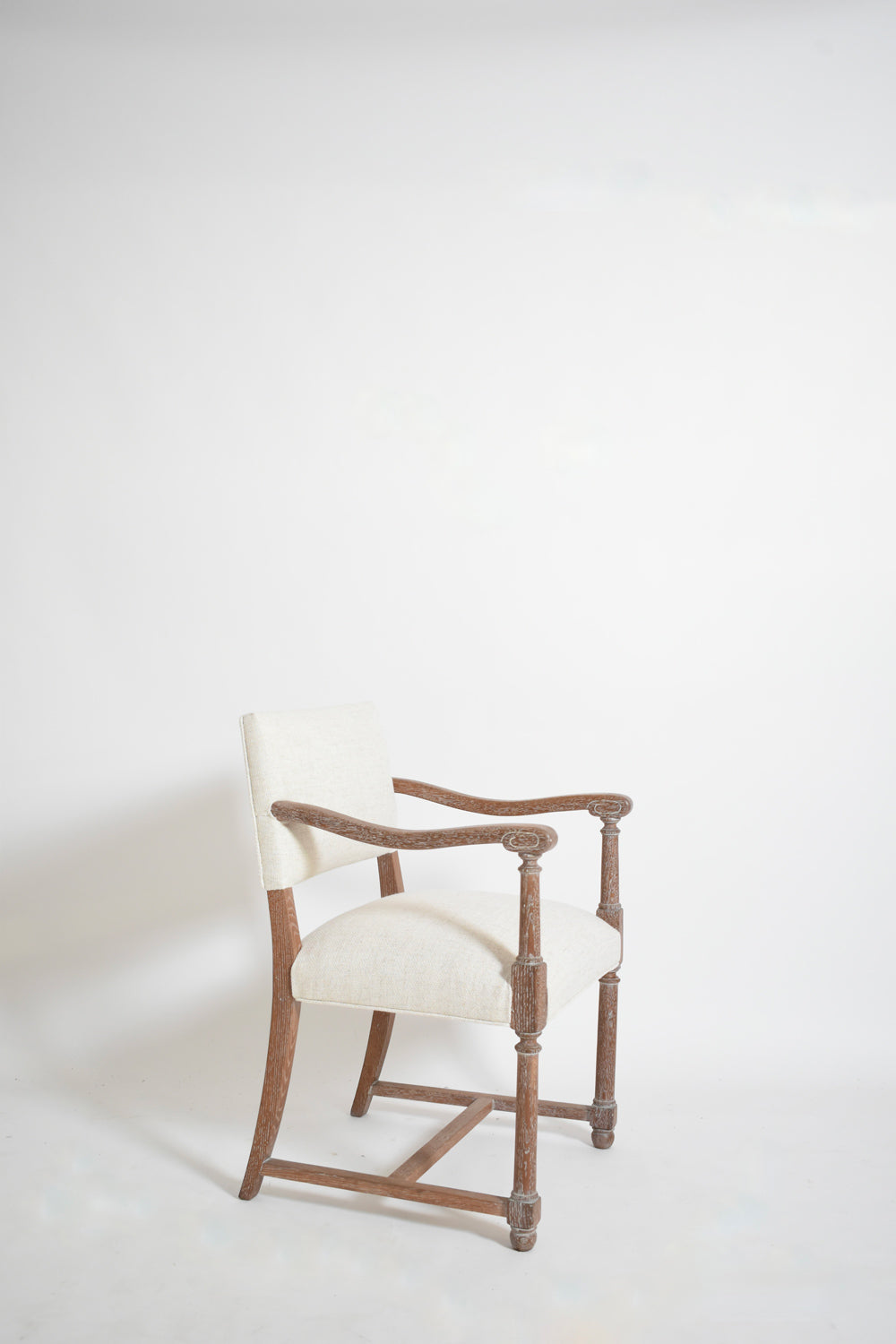 Pair of cerused oak armchairs, 1940s.