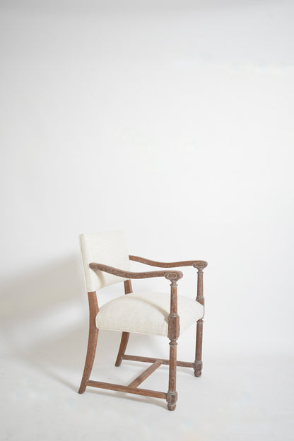 Pair of cerused oak armchairs, 1940s.
