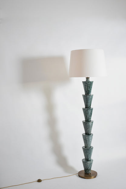 “Nizwa” green craquelé cerfloor lamp, Barracuda Edition.