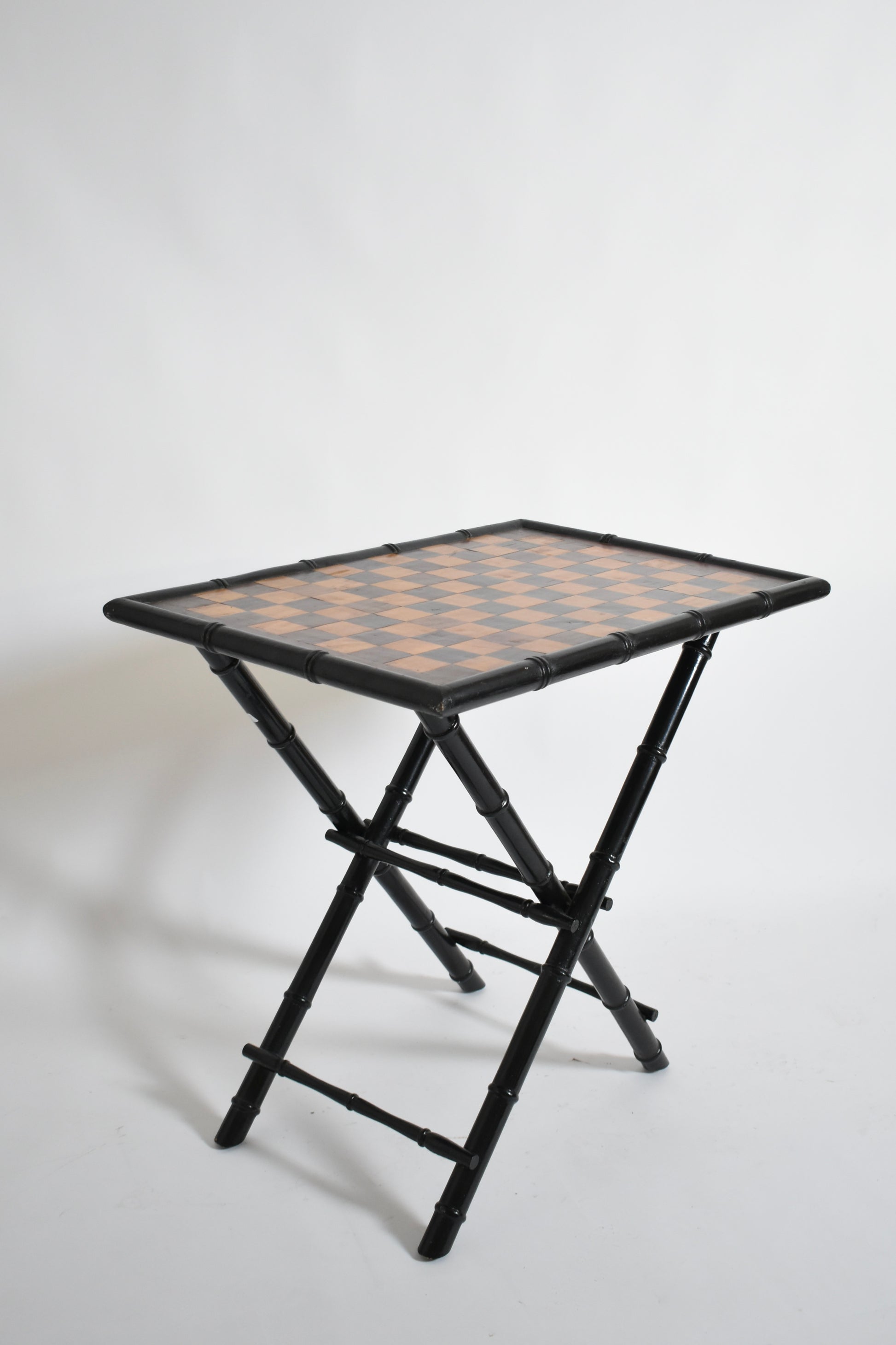 Ebonised wood faux bamboo table, 1960s.