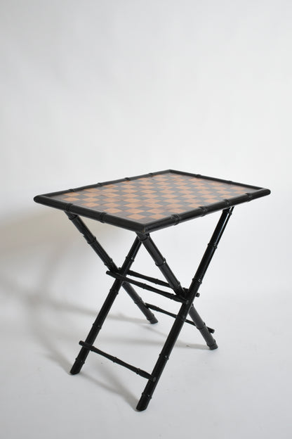 Ebonised wood faux bamboo table, 1960s.