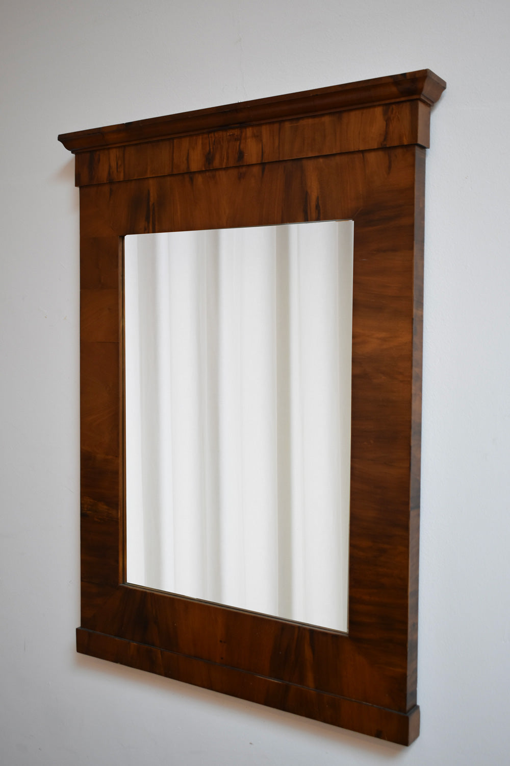Empire style mahogany beveled mirror, 1940s.