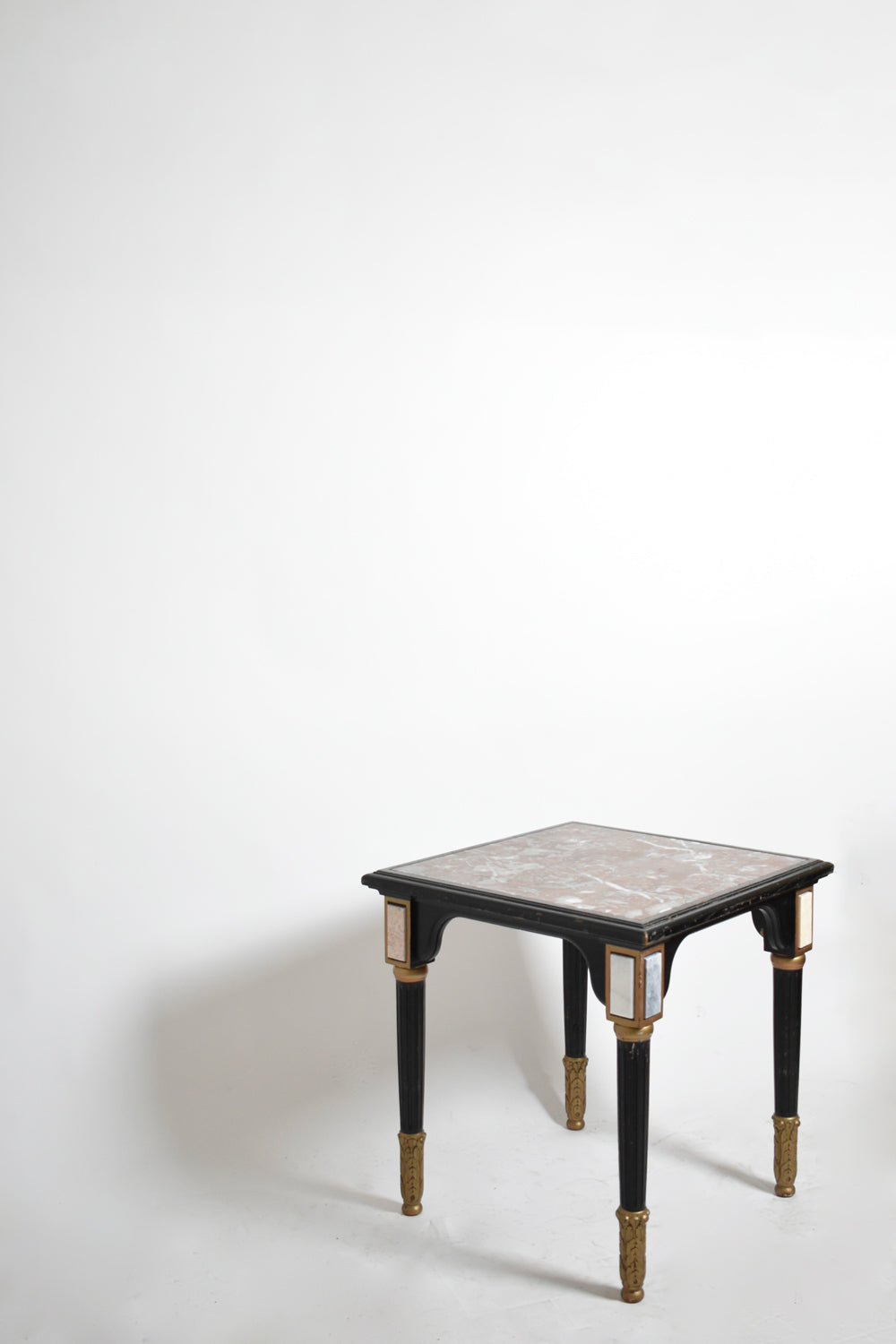 Louis XVI style ebonised pedestal table, 1930s.