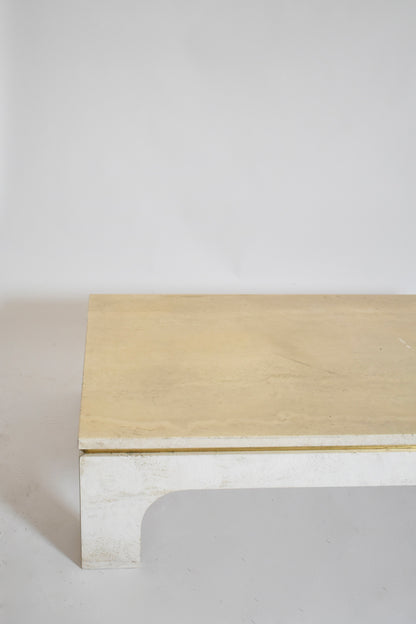 Rectangular travertine coffee table, 1970s.