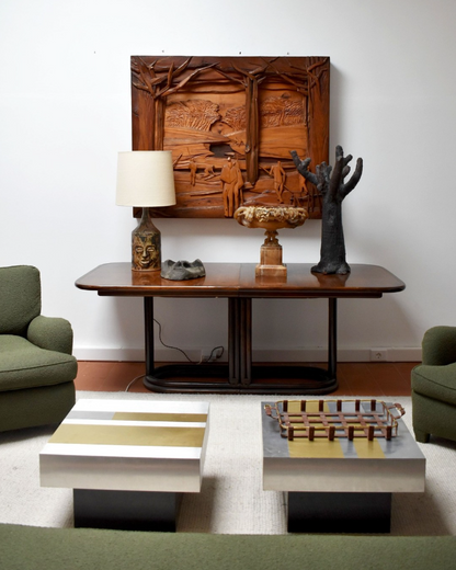 Pair of square coffee tables. USA, 1970.