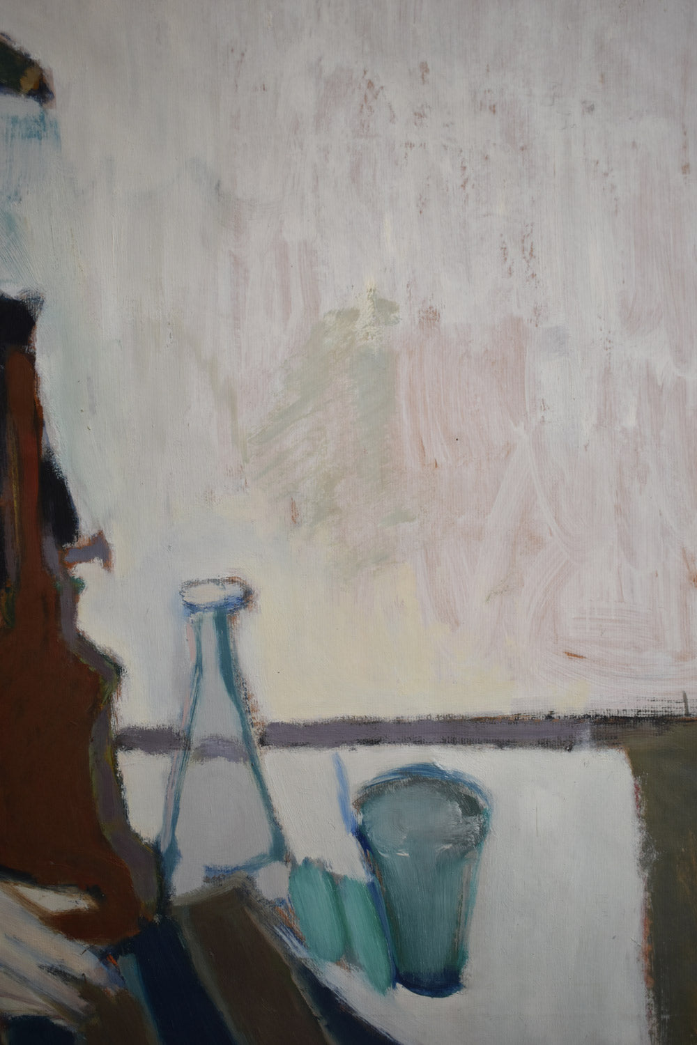 Still life oil on canvas by Jacques Loos, 1960s.