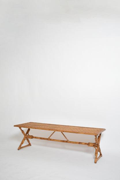 "Arrabida" 140cm dark rattan coffee table, Barracuda Edition.