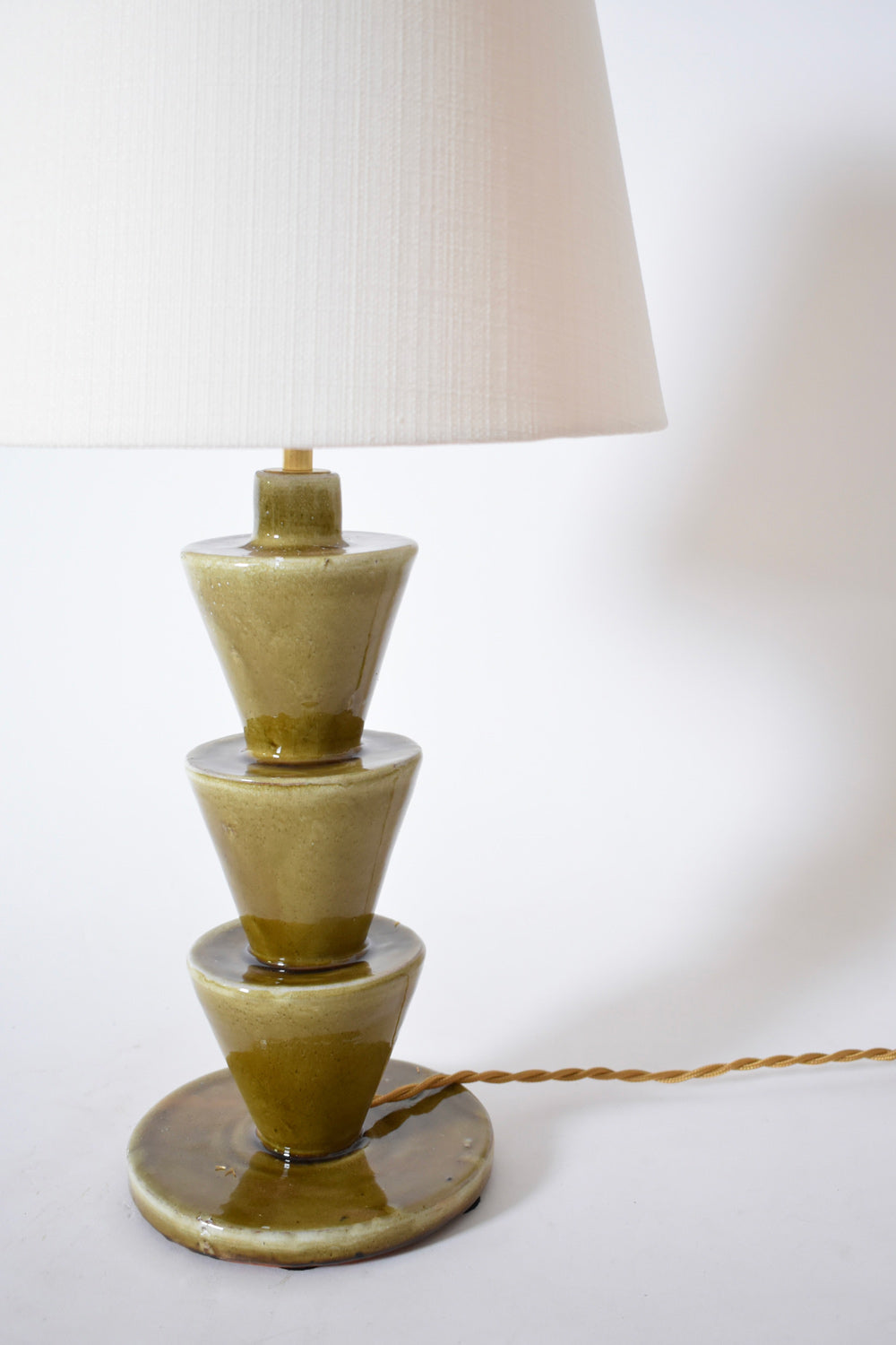 "Nizwa" narrow 33cm beige ceramic table lamp, Barracuda Edition.