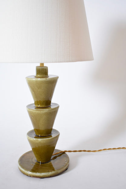 "Nizwa" narrow 33cm beige ceramic table lamp, Barracuda Edition.