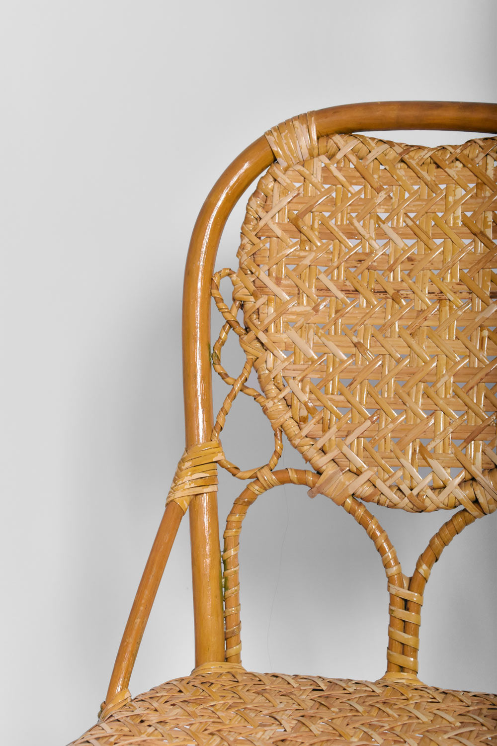 Set of four rattan chairs, 1970s.