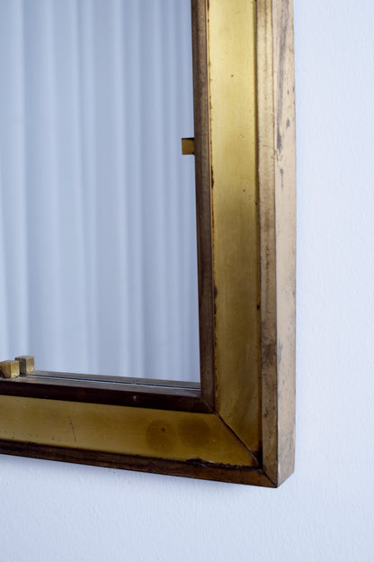 Brass square mirror, 1960s.