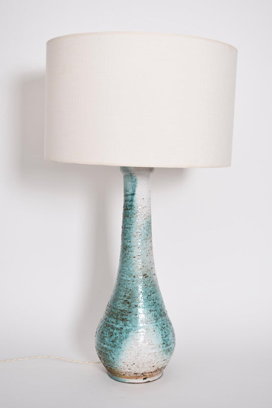 Turquoise and white lamp. France, 1960s.