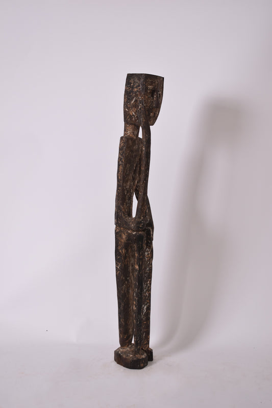 The seated man wooden sculpture, 1970s.