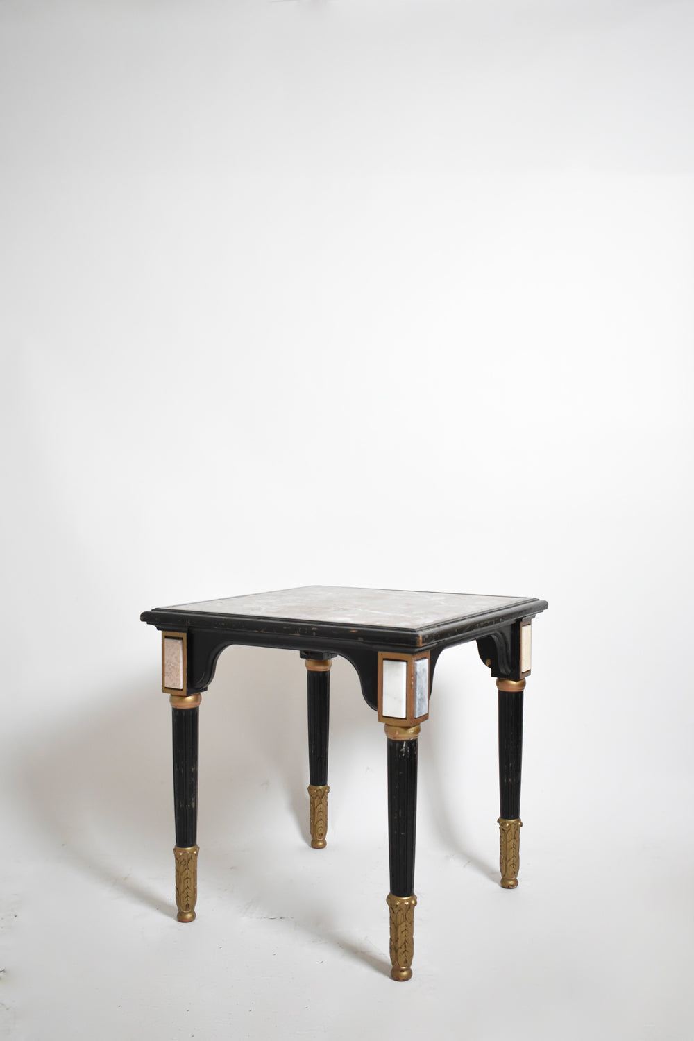 Louis XVI style ebonised pedestal table, 1930s.