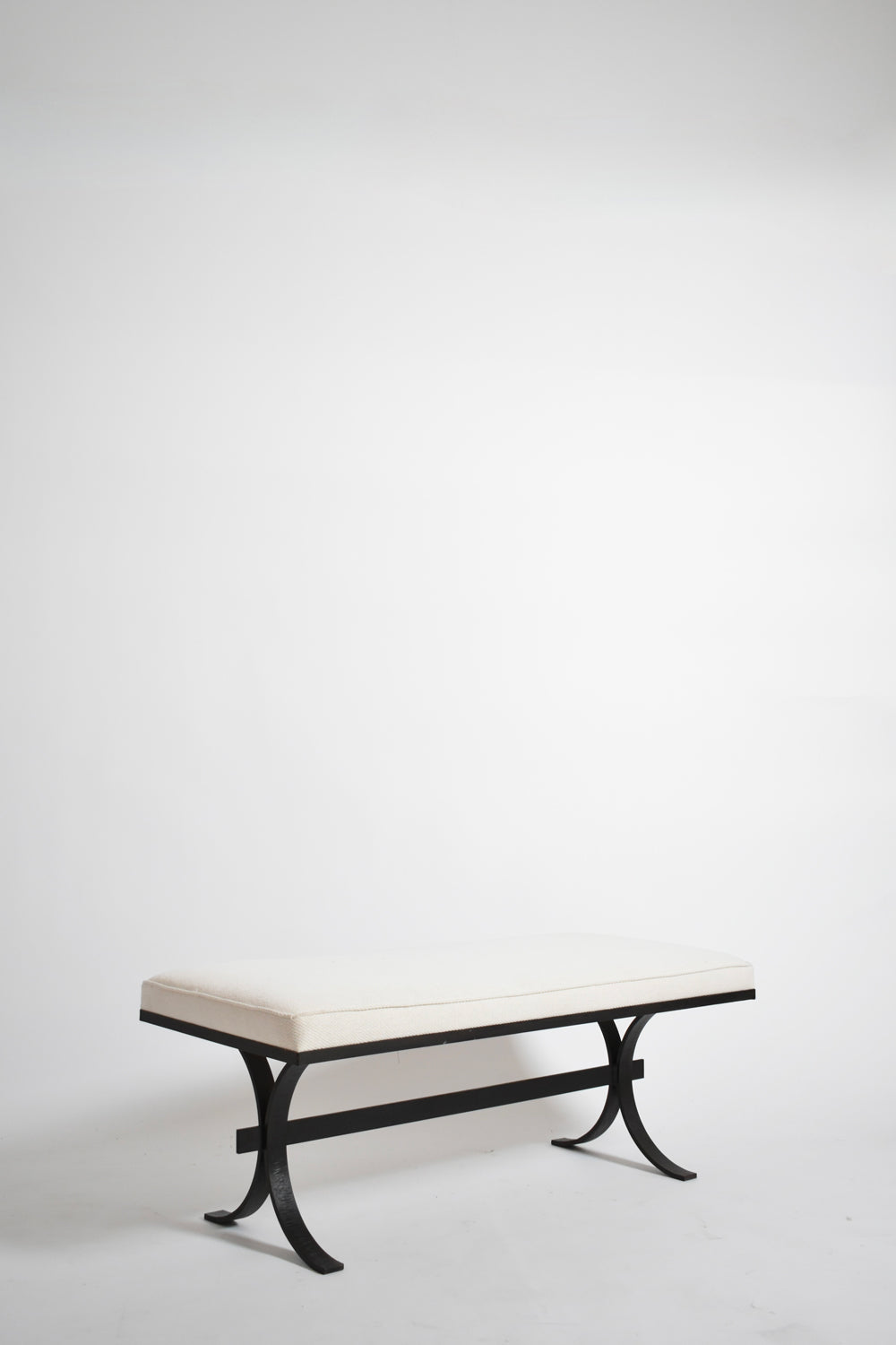 Brutalist rought iron bench, 1960s.