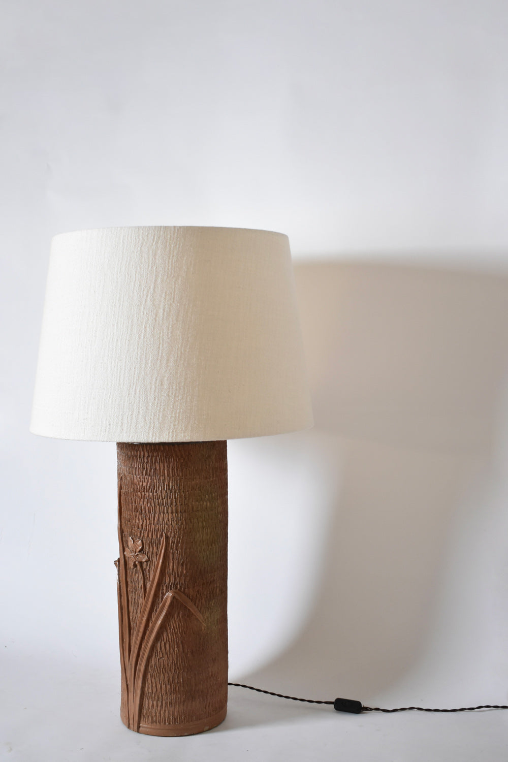 Important cylinder ceramic stoneware lamp, 1950s.
