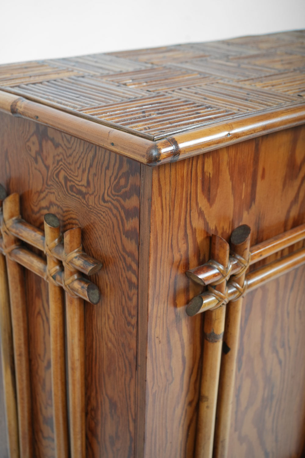 Rattan and oak sidebaord, 1950s.