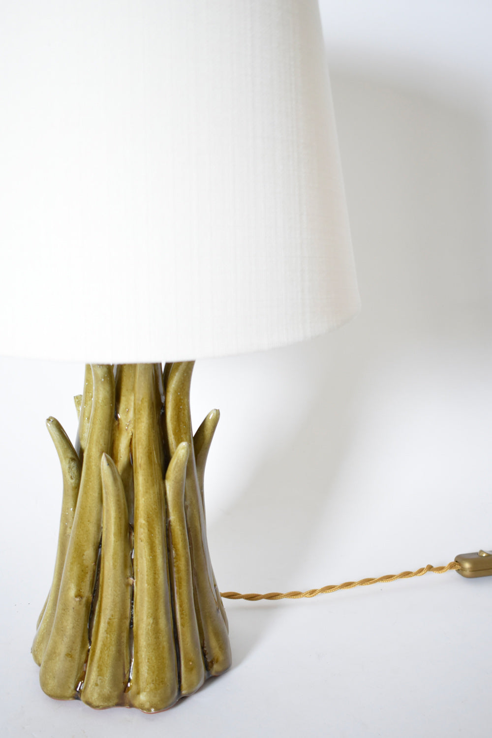 "Pico" 25cm beige ceramic lamp, Barracuda edition.