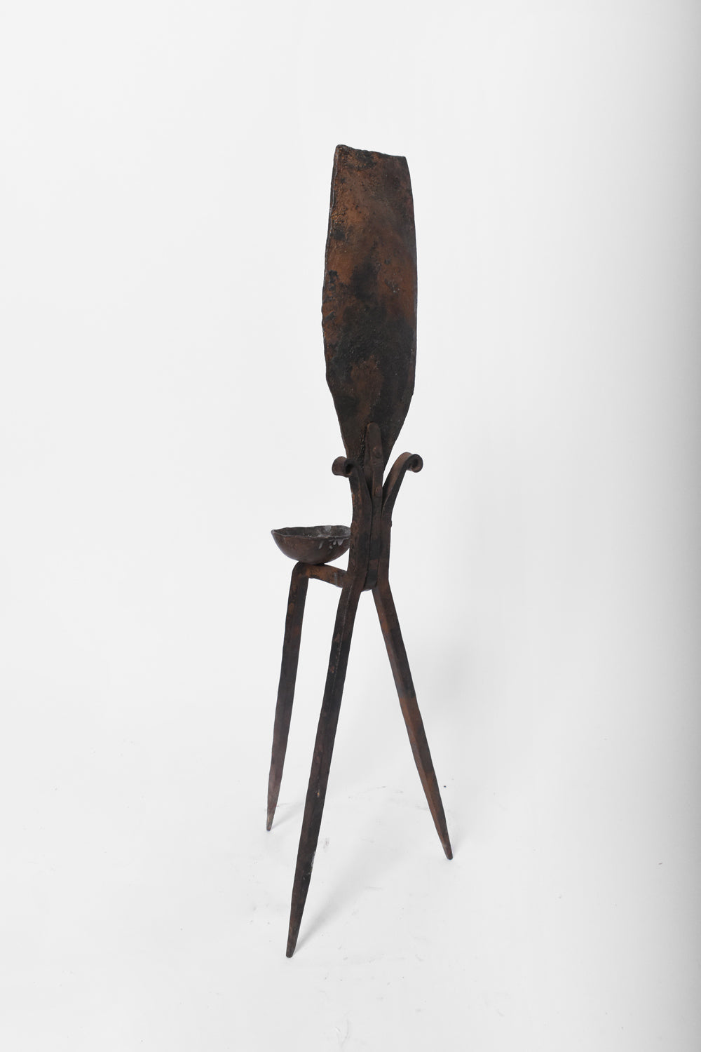 Brutalist iron candleholder, 1960s.