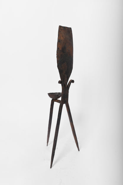 Brutalist iron candleholder, 1960s.