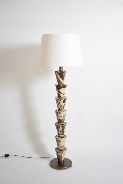 "Nizwa" mixed clay ceramicfloor lamp, Barracuda Edition.