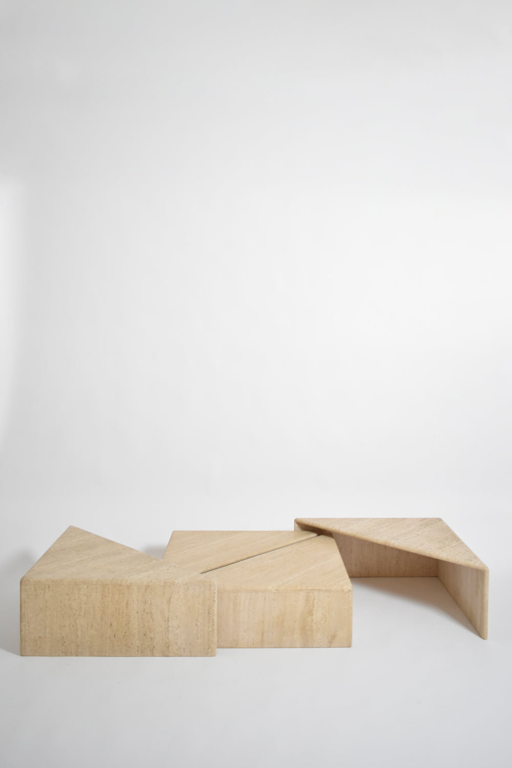 Travertine modular coffee table, 1970s.