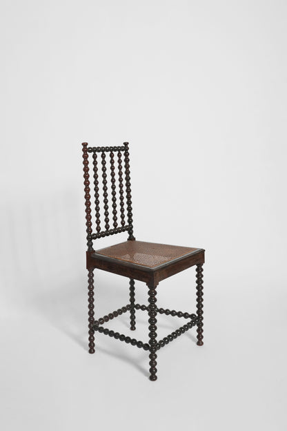 Turned wood and canning chair, XIXth c.