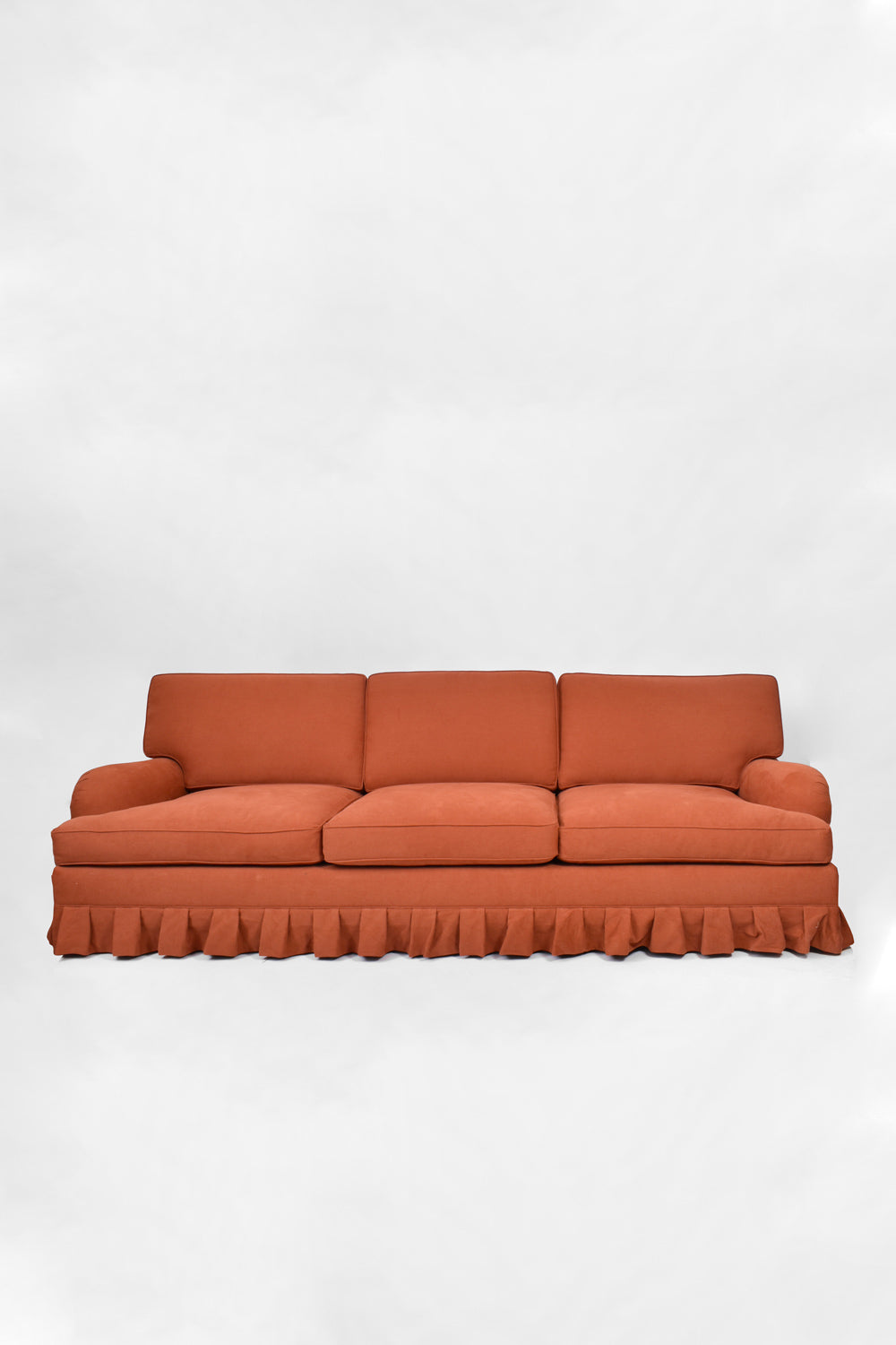 Important terracotta fabric sofa, 1980s.