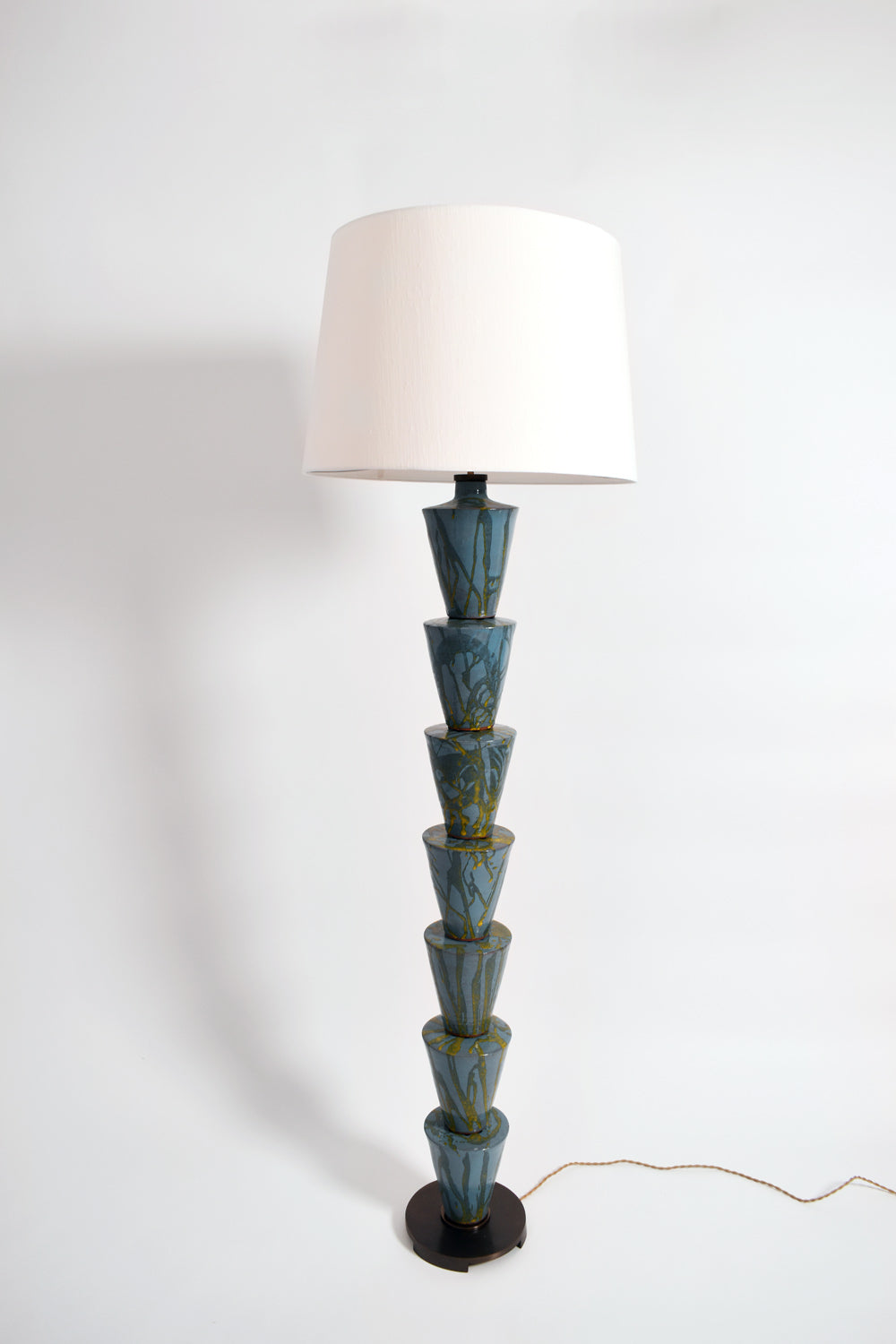 "Nizwa" blue and yellow cerafloor lamp, Barracuda Edition.