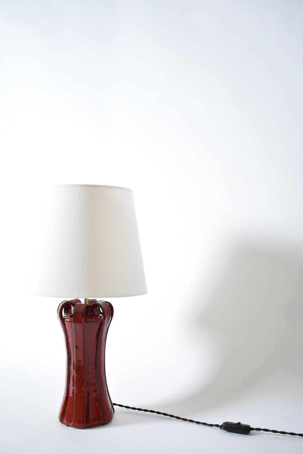 "Kasaï" Henry red ceramic lamp 25cm, Barracuda Edition.