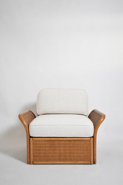 Pair of wicker armchairs, 1970s.