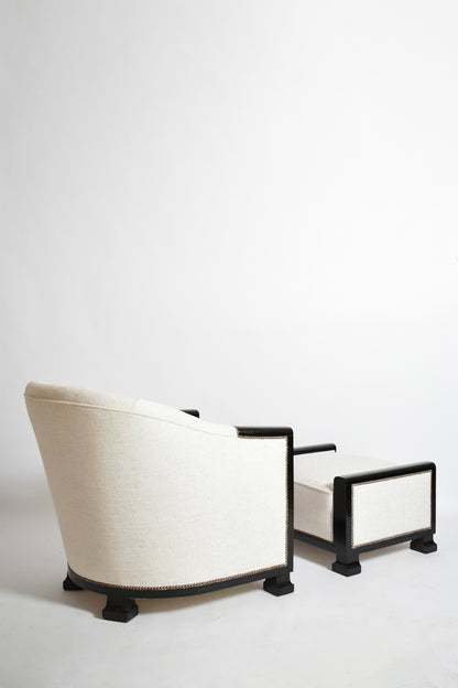 Abonised wood lounge chair, 1930s.
