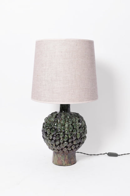 "Melides" 30cm green & black ceramic lamp. Barracuda Edition.