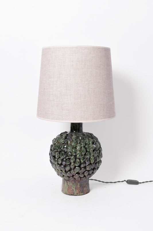 "Melides" 30cm green & black ceramic lamp. Barracuda Edition.