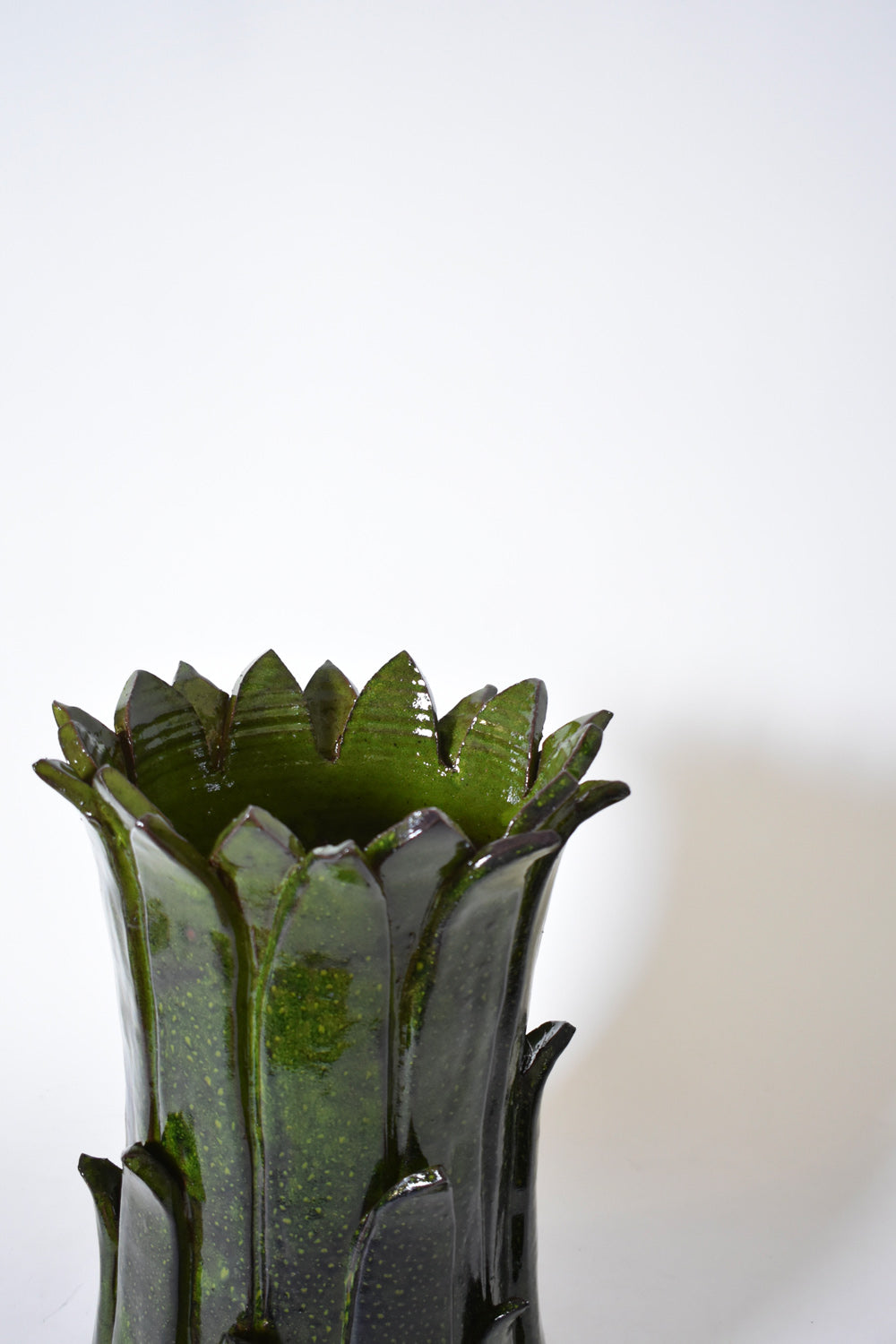 "Sintra" 40cm green ceramic vase, Barracuda edition.